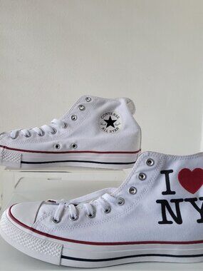 Converse All Star Chuck Taylor I Love NY White High Top Sneakers (S: W13 / M11)